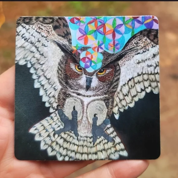 Magnet Set Rainbow Seed of Life Owl Seven Cakras Flower of Life Tree of life - Picture 2 of 16